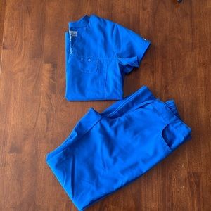 Greys Anatomy Royal Blue Scrub top Scrub Bottom Bundle
